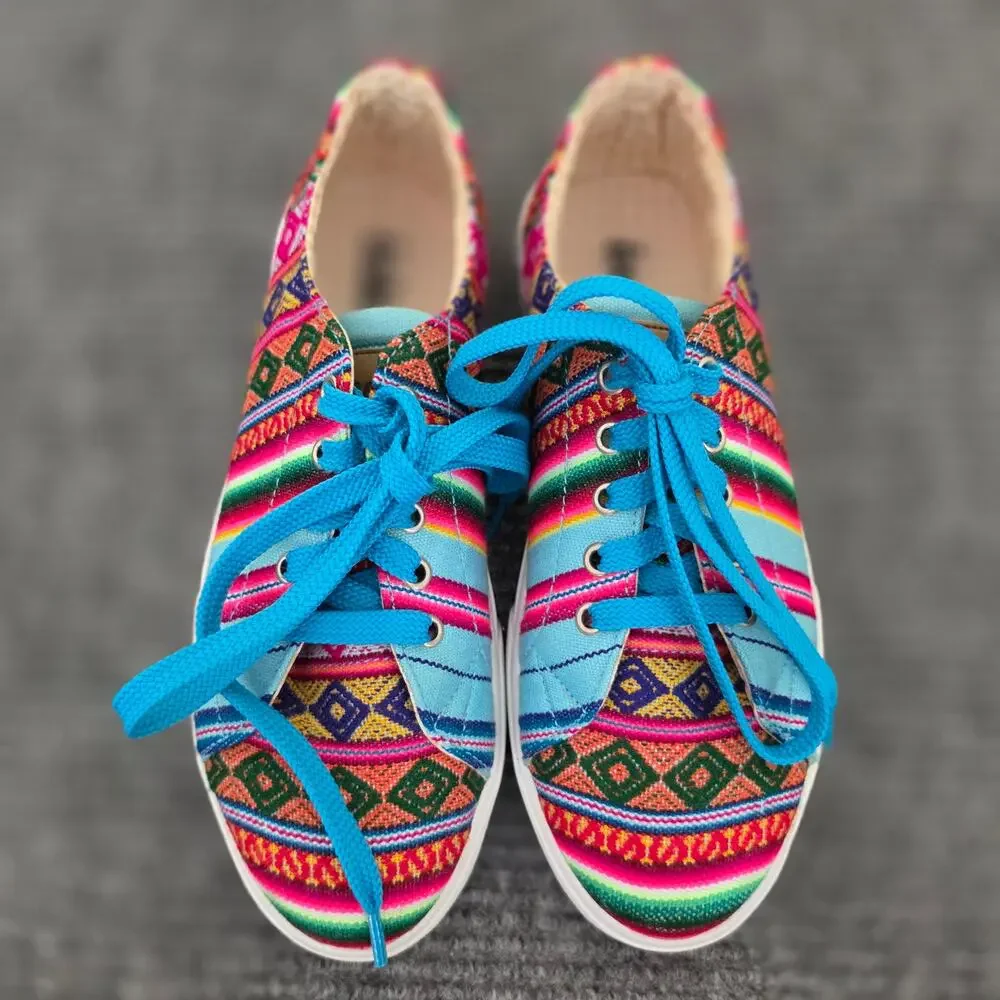 Inkkas Bluebird Peruvian Low-Top Multicolor Lace-Up  Sneakers Women's 8/Men's 6